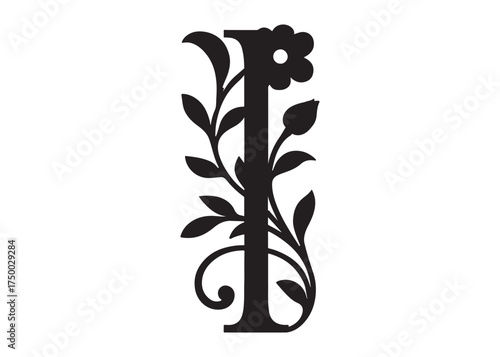 floral letter monogram logo silhouette vector, letter logo design silhouette vector illustration, monogram botanical alphabet silhouette vector, floral alphabet letter a to z logo silhouettes vector 
