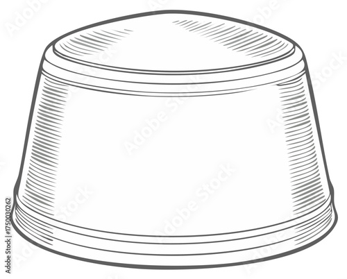 Classic Fez hat in a vintage engraving style vector illustration