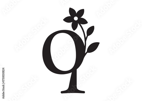 floral letter monogram logo silhouette vector, letter logo design silhouette vector illustration, monogram botanical alphabet silhouette vector, floral alphabet letter a to z logo silhouettes vector 
