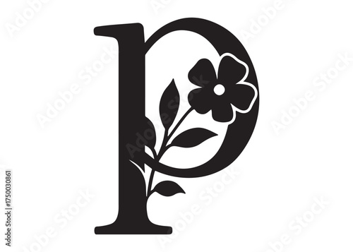 floral letter monogram logo silhouette vector, letter logo design silhouette vector illustration, monogram botanical alphabet silhouette vector, floral alphabet letter a to z logo silhouettes vector 