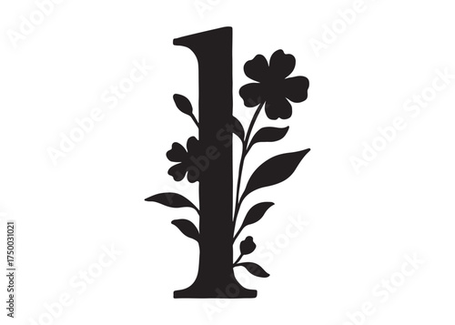 floral letter monogram logo silhouette vector, letter logo design silhouette vector illustration, monogram botanical alphabet silhouette vector, floral alphabet letter a to z logo silhouettes vector 