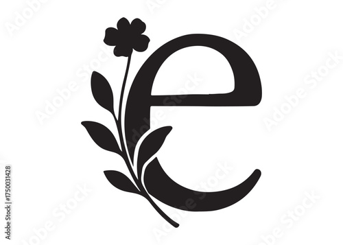 floral letter monogram logo silhouette vector, letter logo design silhouette vector illustration, monogram botanical alphabet silhouette vector, floral alphabet letter a to z logo silhouettes vector 