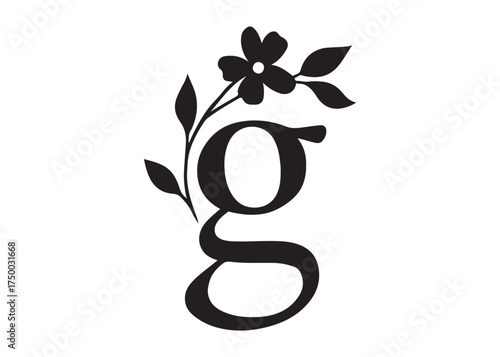 floral letter monogram logo silhouette vector, letter logo design silhouette vector illustration, monogram botanical alphabet silhouette vector, floral alphabet letter a to z logo silhouettes vector 
