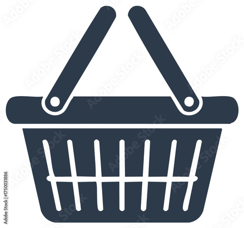 Shopping basket icon representing retail purchases consumerism and online buying activity