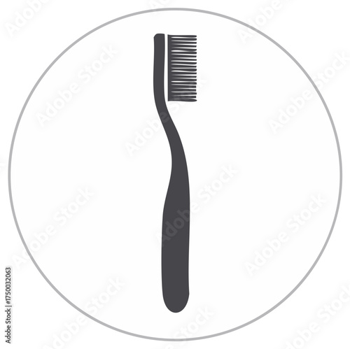 Toothbrush silhouette vector icon for dental hygiene and oral healthcare