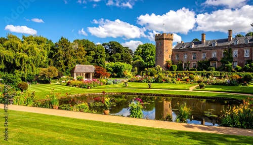 Beautiful English Country Garden and Mansion.