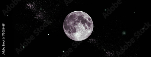 The moon in the night sky