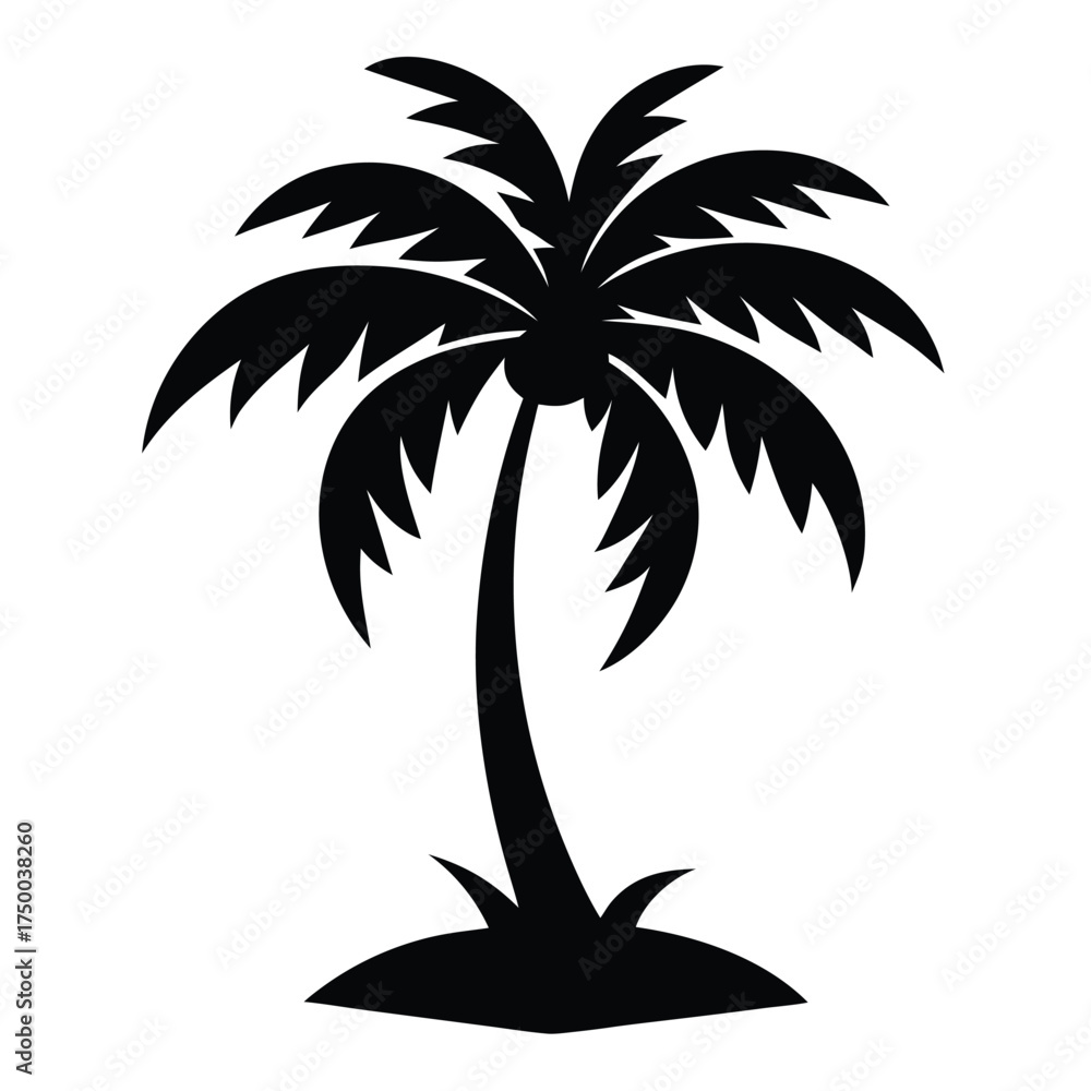 Obraz premium Palm-tree-silhouette-vector-icon