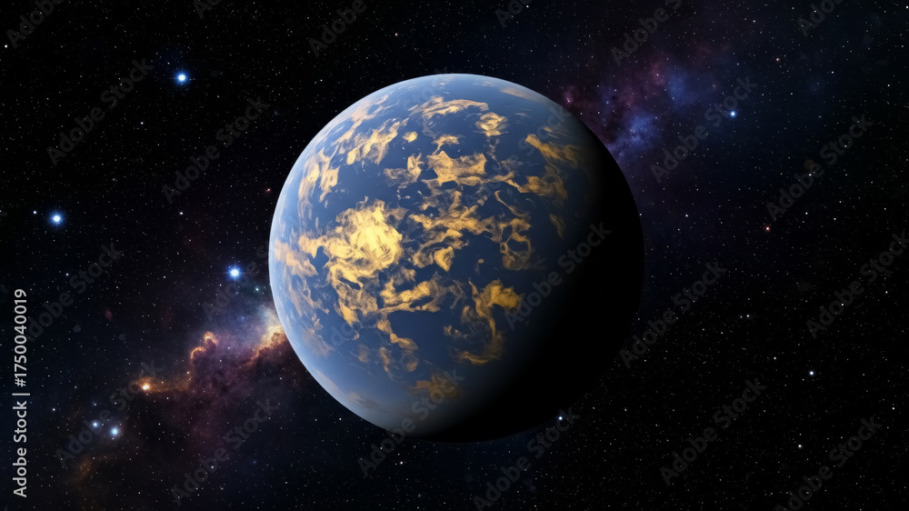 Fototapeta premium Cinematic View of Planet Kepler-174d in Deep Space