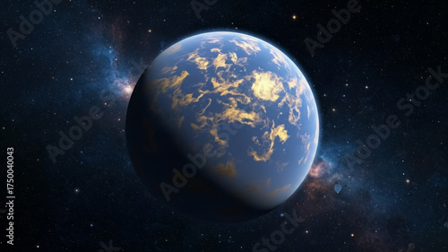 Cinematic View of Planet Kepler-174d in Deep Space