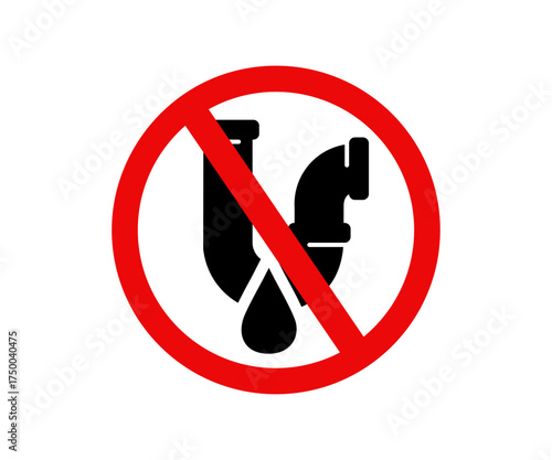No drinking water sign. Prohibition sign, do not drink. No water-resistant vector design and illustration.

