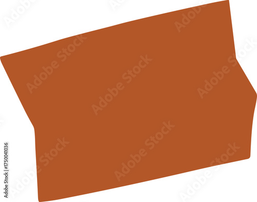 A flat brown rectangular banner illustration with a slightly folded shape, ideal for text placement, sale announcements, or graphic design layouts.