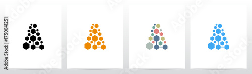Hexagon Cluster Some Are Connected Letter Initial Logo Design A