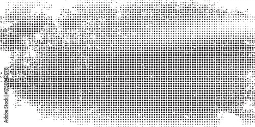 Monochrome gradient halftone dots background. Vector illustration. abstraact.