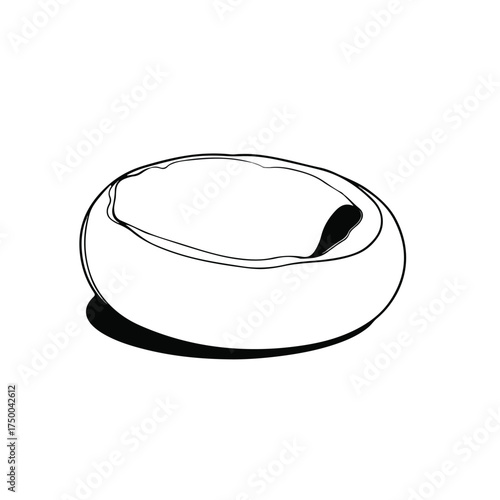 Sleek Black and White Bean Bag Illustration