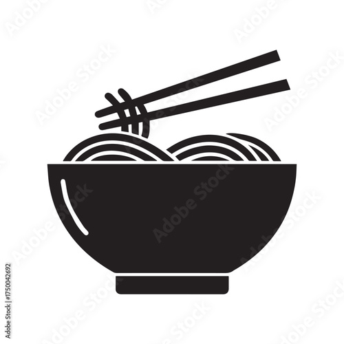 Delicious bowl of steaming noodles with chopsticks isolated on transparent background