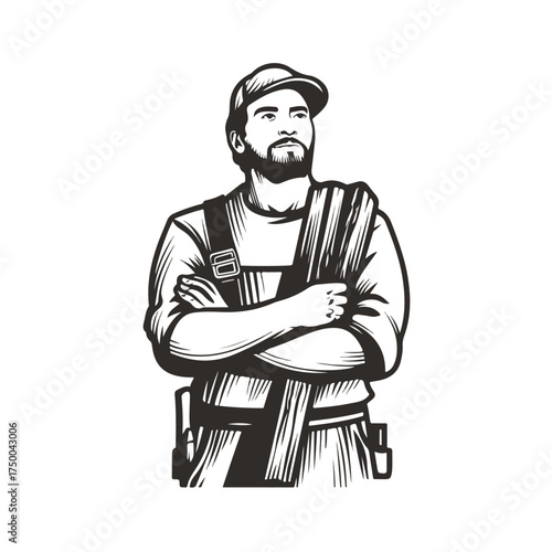 Sleek Carpenter Minimalist Line Art Design