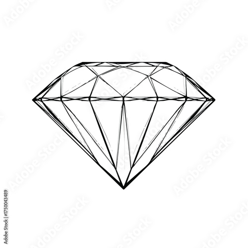 Sleek Black White Diamond Minimalist Vector