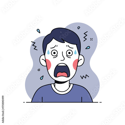 Simple Vector Illustration of a Scared Person

