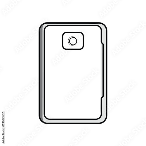 Minimalist External HDD Line Art Design