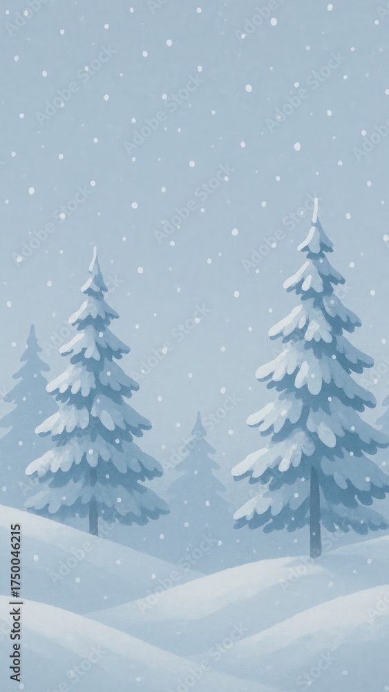 Obraz premium Serene snowy winter landscape wallpaper for mobile