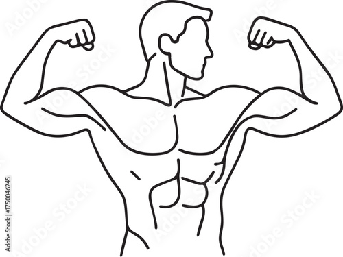 vector illustration of muscular man body