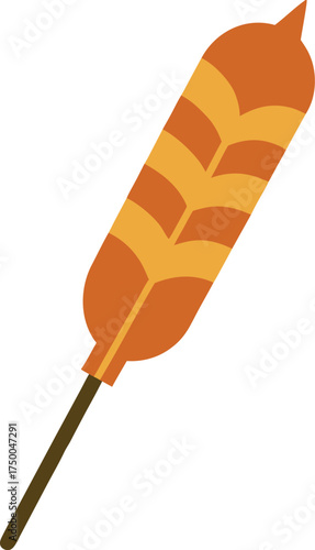 Greek Souvlaki Holding Flag Tasty Street Food Art Vector illustration