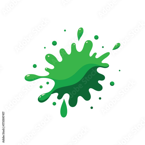 A splash of bright green blue pink paint on a white background, symbolizing creativity and freshness