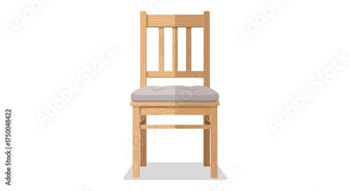 Simple Wooden Chair with Cushion Seat.
