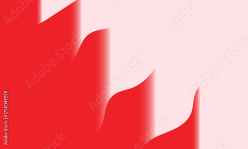 Red and White Abstract Wave Shapes Background vector