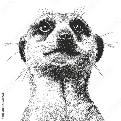 Minimalist Meerkat Line Art Vector Illustration
