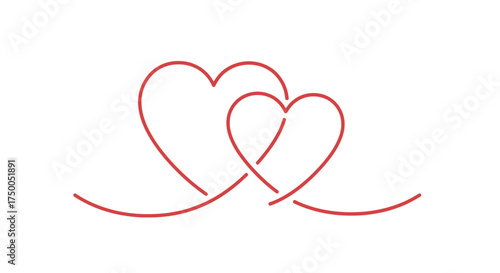 Intertwined Heart Line Art – Romantic Love Connection Illustration