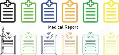 Medical Report Icon Illustrations & Vectors. Medical Report vector icon with different color