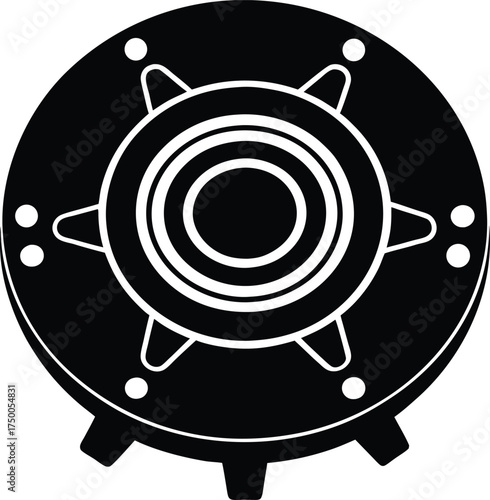 Cogwheel Mechanism Icon: Gearwheel Vector Graphic for Industry, Mechanical Engineering, and Technology Designs with Transparent Background
