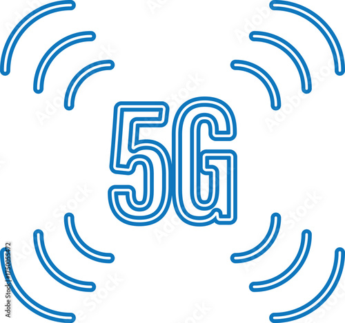 5G icon isolated on transparent background.