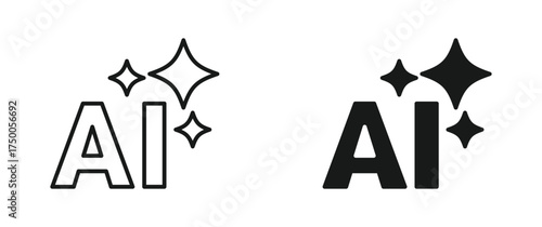 Generate AI icon. Artificial intelligence icon, vector illustration . 
