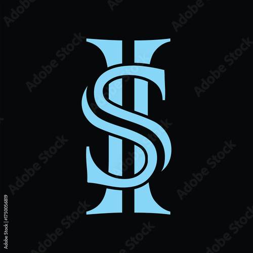 IS Minimalist and letter mark and branding logo design with a leaf. And your best choice.	