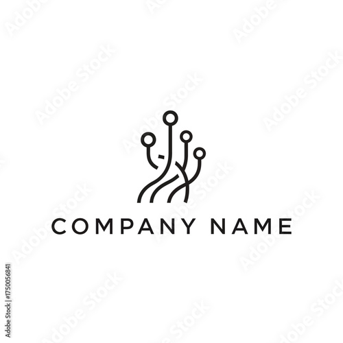 Modern minimalist logo design featuring interconnected lines and nodes representing technology and connectivity.