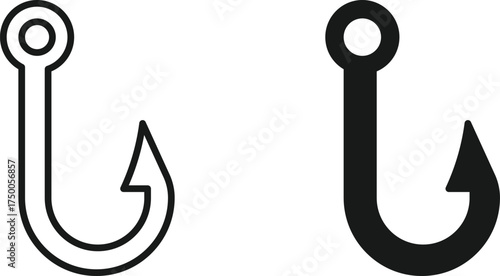  fishing hook icon , vector illustration .