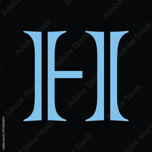 HI Minimalist and letter mark and branding logo design with a leaf. And your best choice.	