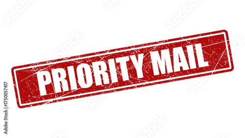 Priority mail red stamp