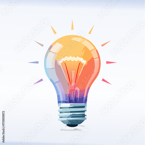 Bright Idea Colorful Lightbulb Creative Concept