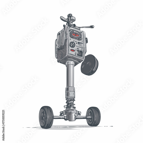 Classic Vintage Film Camera on Dolly Illustration