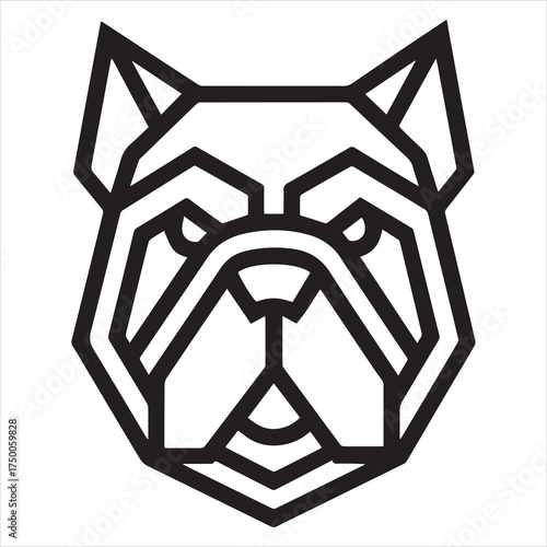 black bulldog head logo vector