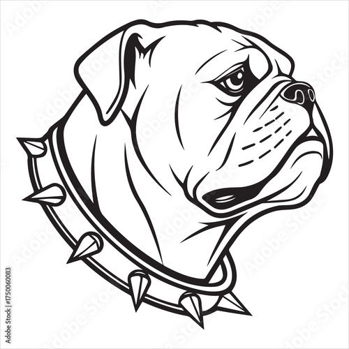 black bulldog head logo vector