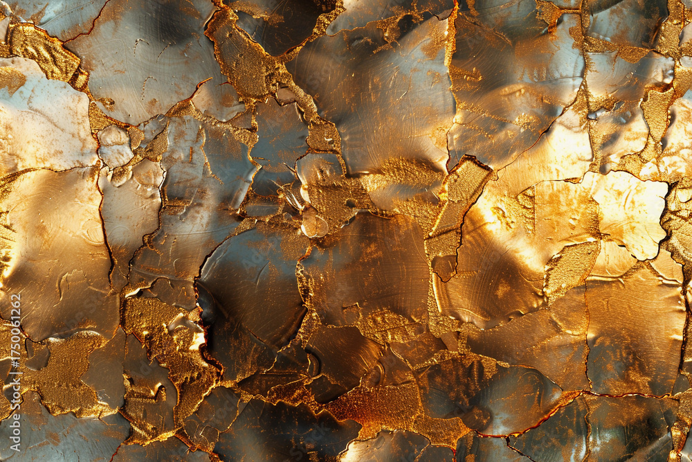 Obraz premium Luxurious golden seamless pattern with textured metallic finish