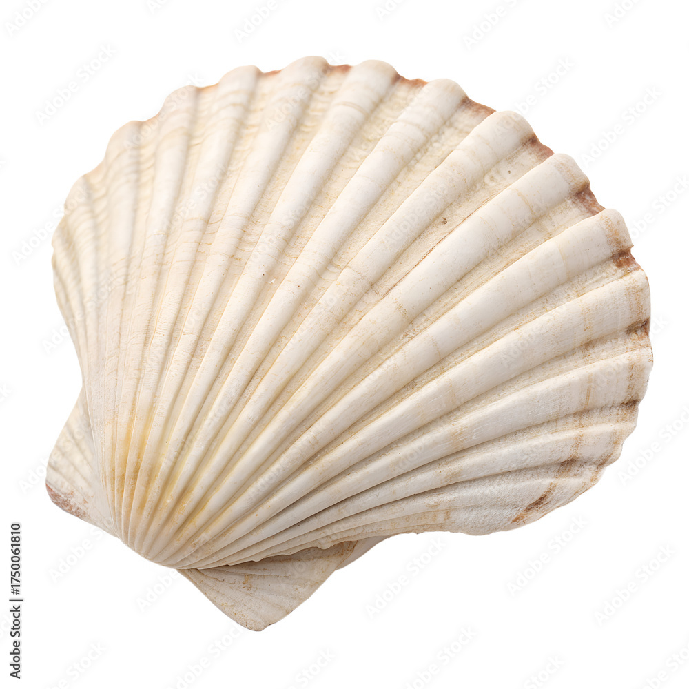 Obraz premium Shell's Coastal Charm: A captivating view of a shell, delicately detailed, showcases the intricate beauty of nature's artistry. A perfect subject for showcasing coastal or oceanic themes.