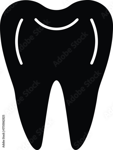 Tooth Vector Graphic Representing Dental Care and Oral Hygiene, Clean Design for Dentistry and Health Promotion with Modern Typography on Transparent Backdrop