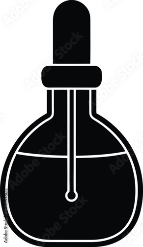Medical Dropper Vector: Pharmaceutical Solution Dispenser, Liquid Medicine Tool for Eye Drops & Lab Research, Scientific Treatment Equipment