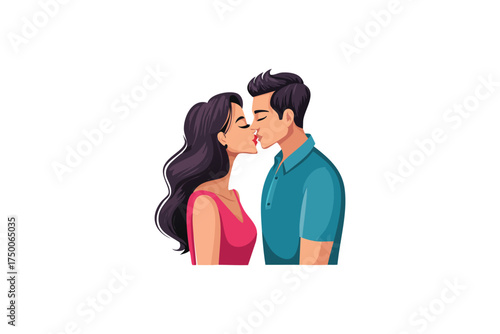 A loving couple sharing an intimate moment a kiss close together